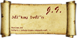 Jókay Iván névjegykártya